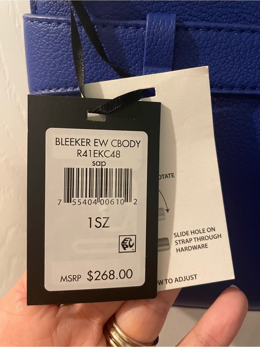 DKNY Bleeker Crossbody Bag NWT $269 MSRP- Blue - Picture 4 of 4
